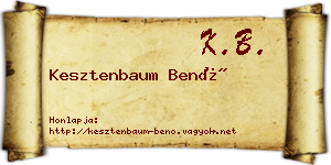 Kesztenbaum Benő névjegykártya